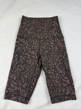 Lululemon Brown and Black Leopard Print 10" Shorts Size 2